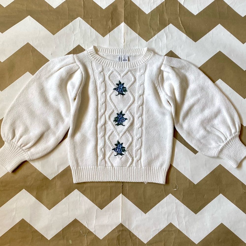 Janie and Jack White Sweater with Blue.Never got a chance to wear. More coming